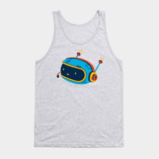 Cute Vintage Flying Robot Tank Top